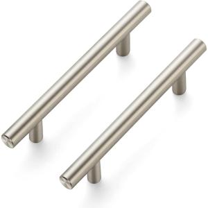 imageRavinte 32 Pack 6 inch Cabinet Pulls Brushed Nickel Stainless Steel Kitchen Cupboard Handles Cabinet Handles 375 inch Hole CenterSatin Nickel