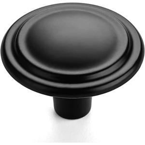 imageRavinte 5 Pack 115 inch Matte Black Zinc Cabinet knobs Kitchen Cabinet Knobs Drawer Knobs Dresser Knobs Drawer Pulls Cabinet Door Knobs Dresser Drawer Handles Knobs for Dresser Drawers