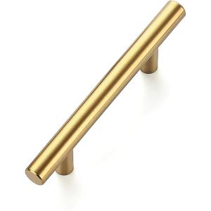 imageRavinte 55 Pack 6 inch Cabinet Pulls Matte Black Stainless Steel Kitchen Drawer Pulls Cupboard Handles Cabinet Handles 375 Hole CenterBrushed Brass