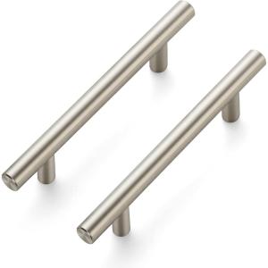 imageRavinte 55 Pack 6 inch Cabinet Pulls Matte Black Stainless Steel Kitchen Drawer Pulls Cupboard Handles Cabinet Handles 375 Hole CenterSatin Nickel