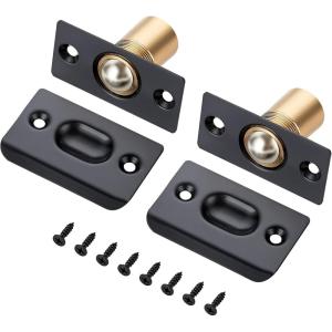 imageRavinte Adjustable Ball Door Catch Closet Ball Bearing Door Latch Solid Brass Body ampamp Stainless Steel Strike Plate 2 Pack BlackBlack