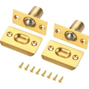 imageRavinte Adjustable Ball Door Catch Closet Ball Bearing Door Latch Solid Brass Body ampamp Stainless Steel Strike Plate 2 Pack BlackGold