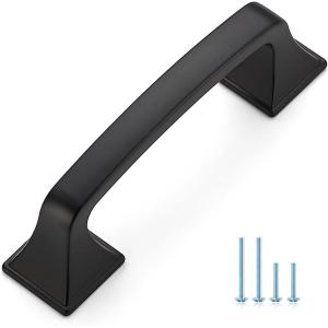 imageRavinte Solid 3 Inch Big Square Foot Cabinet Pulls Oil Rubbed Bronze Arch Pull Kitchen Cabinet Handles Drawer Pulls Kitchen Cabinet Hardware Bronze Cabinet Drawer Handles10 PackMatte Black