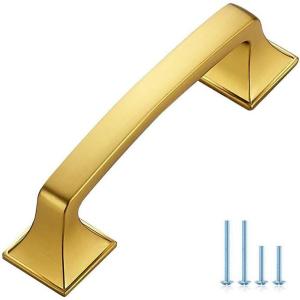 imageRavinte Solid 3 Inch Big Square Foot Cabinet Pulls Oil Rubbed Bronze Arch Pull Kitchen Cabinet Handles Drawer Pulls Kitchen Cabinet Hardware Bronze Cabinet Drawer Handles10 PackGold
