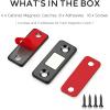 image12 Pack Ultra Thin Cabinet Door Catch Stainless Steel Cabinet Magnetic Door Catch Cabinet Magnets Adhesive Drawer Latch Cabinet Magnetic Catch for Kitchen Closet Door Magnet Stick on Cupboard WardrobeBlack