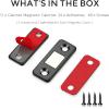 image12 Pack Ultra Thin Cabinet Door Catch Stainless Steel Cabinet Magnetic Door Catch Cabinet Magnets Adhesive Drawer Latch Cabinet Magnetic Catch for Kitchen Closet Door Magnet Stick on Cupboard WardrobeBlack