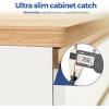 image12 Pack Ultra Thin Cabinet Door Catch Stainless Steel Cabinet Magnetic Door Catch Cabinet Magnets Adhesive Drawer Latch Cabinet Magnetic Catch for Kitchen Closet Door Magnet Stick on Cupboard WardrobeBlack