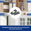 image12 Pack Ultra Thin Cabinet Door Catch Stainless Steel Cabinet Magnetic Door Catch Cabinet Magnets Adhesive Drawer Latch Cabinet Magnetic Catch for Kitchen Closet Door Magnet Stick on Cupboard WardrobeBlack
