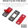 image12 Pack Ultra Thin Cabinet Door Catch Stainless Steel Cabinet Magnetic Door Catch Cabinet Magnets Adhesive Drawer Latch Cabinet Magnetic Catch for Kitchen Closet Door Magnet Stick on Cupboard WardrobeBlack