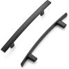 imageRavinte 1 Pack  6 Curved Cabinet Pulls Matte Black Kitchen Drawer Pulls Arch Cabinet Handles 6Length 375 Hole CenterBlack