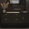 imageRavinte 1 Pack  6 Curved Cabinet Pulls Matte Black Kitchen Drawer Pulls Arch Cabinet Handles 6Length 375 Hole CenterBrushed Brass