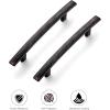 imageRavinte 1 Pack  6 Curved Cabinet Pulls Matte Black Kitchen Drawer Pulls Arch Cabinet Handles 6Length 375 Hole CenterOil Rubbed Bronze