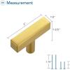 imageRavinte 25 Pack Gold Cabinet Handles 4 Inch Brushed Brass Square Cabinet Pulls Gold Hardware for Kitchen Cabinets  638 Inch Total Length10