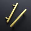 imageRavinte 25 Pack Gold Cabinet Handles 4 Inch Brushed Brass Square Cabinet Pulls Gold Hardware for Kitchen Cabinets  638 Inch Total Length10