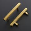 imageRavinte 25 Pack Gold Cabinet Handles 4 Inch Brushed Brass Square Cabinet Pulls Gold Hardware for Kitchen Cabinets  638 Inch Total Length10