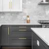 imageRavinte 25 Pack Gold Cabinet Handles 4 Inch Brushed Brass Square Cabinet Pulls Gold Hardware for Kitchen Cabinets  638 Inch Total Length10