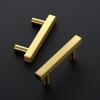 imageRavinte 25 Pack Gold Cabinet Handles 4 Inch Brushed Brass Square Cabinet Pulls Gold Hardware for Kitchen Cabinets  638 Inch Total Length10