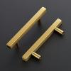 imageRavinte 25 Pack Gold Cabinet Handles 4 Inch Brushed Brass Square Cabinet Pulls Gold Hardware for Kitchen Cabinets  638 Inch Total Length15