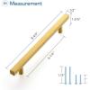 imageRavinte 25 Pack Gold Cabinet Handles 4 Inch Brushed Brass Square Cabinet Pulls Gold Hardware for Kitchen Cabinets  638 Inch Total Length25