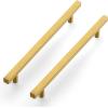 imageRavinte 25 Pack Gold Cabinet Handles 4 Inch Brushed Brass Square Cabinet Pulls Gold Hardware for Kitchen Cabinets  638 Inch Total Length25
