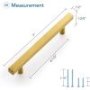 imageRavinte 25 Pack Gold Cabinet Handles 4 Inch Brushed Brass Square Cabinet Pulls Gold Hardware for Kitchen Cabinets  638 Inch Total Length25