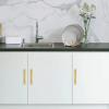 imageRavinte 25 Pack Gold Cabinet Handles 4 Inch Brushed Brass Square Cabinet Pulls Gold Hardware for Kitchen Cabinets  638 Inch Total Length30