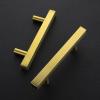 imageRavinte 25 Pack Gold Cabinet Handles 4 Inch Brushed Brass Square Cabinet Pulls Gold Hardware for Kitchen Cabinets  638 Inch Total Length40