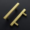 imageRavinte 25 Pack Gold Cabinet Handles 4 Inch Brushed Brass Square Cabinet Pulls Gold Hardware for Kitchen Cabinets  638 Inch Total Length40