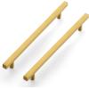 imageRavinte 25 Pack Gold Cabinet Handles 4 Inch Brushed Brass Square Cabinet Pulls Gold Hardware for Kitchen Cabinets  638 Inch Total Length5