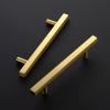 imageRavinte 25 Pack Gold Cabinet Handles 4 Inch Brushed Brass Square Cabinet Pulls Gold Hardware for Kitchen Cabinets  638 Inch Total Length5
