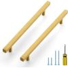 imageRavinte 25 Pack Gold Cabinet Handles 4 Inch Brushed Brass Square Cabinet Pulls Gold Hardware for Kitchen Cabinets  638 Inch Total Length5