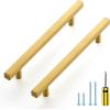 imageRavinte 25 Pack Gold Cabinet Handles 4 Inch Brushed Brass Square Cabinet Pulls Gold Hardware for Kitchen Cabinets  638 Inch Total Length5
