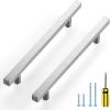 imageRavinte Brushed Nickel Cabinet Handles 20 Pack Satin Nickel Square Cabinet Pulls Silver Hardware for Kitchen Cabinets 2 inch Overall Length Stainless Steel Drawer Pulls20