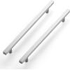 imageRavinte Brushed Nickel Cabinet Handles 20 Pack Satin Nickel Square Cabinet Pulls Silver Hardware for Kitchen Cabinets 2 inch Overall Length Stainless Steel Drawer Pulls20