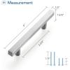 imageRavinte Brushed Nickel Cabinet Handles 20 Pack Satin Nickel Square Cabinet Pulls Silver Hardware for Kitchen Cabinets 2 inch Overall Length Stainless Steel Drawer Pulls5