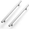 imageRavinte Brushed Nickel Cabinet Handles 20 Pack Satin Nickel Square Cabinet Pulls Silver Hardware for Kitchen Cabinets 2 inch Overall Length Stainless Steel Drawer Pulls20