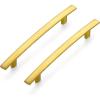 imageRavinte 1 Pack  714 Curved Cabinet Pulls Matte Black Kitchen Drawer Pulls Arch Cabinet Handles 725Length 5 Hole CenterBrushed Brass
