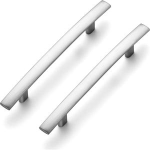 imageRavinte 1 Pack  6 Curved Cabinet Pulls Matte Black Kitchen Drawer Pulls Arch Cabinet Handles 6Length 375 Hole CenterBrushed Nickel