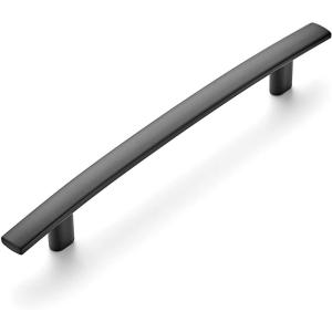 imageRavinte 1 Pack  714 Curved Cabinet Pulls Matte Black Kitchen Drawer Pulls Arch Cabinet Handles 725Length 5 Hole CenterBlack