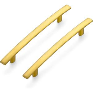 imageRavinte 1 Pack  714 Curved Cabinet Pulls Matte Black Kitchen Drawer Pulls Arch Cabinet Handles 725Length 5 Hole CenterBrushed Brass