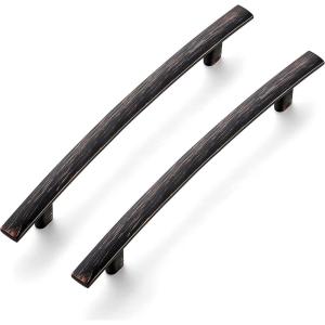 imageRavinte 1 Pack  714 Curved Cabinet Pulls Matte Black Kitchen Drawer Pulls Arch Cabinet Handles 725Length 5 Hole CenterOil Rubbed Bronze