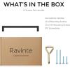 imageRavinte 10 Pack Kitchen Cabinet knobs Square Bar Kitchen Cabinet Handles Gold Pulls Drawer Pulls with Single Hole for Drawer Dresser and Cupboard Handles HardwareBlack