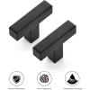 imageRavinte 10 Pack Kitchen Cabinet knobs Square Bar Kitchen Cabinet Handles Gold Pulls Drawer Pulls with Single Hole for Drawer Dresser and Cupboard Handles HardwareBlack