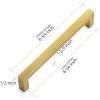 imageRavinte 10 Pack Square Bar Kitchen Cabinet Handles Brushed Nickel Cabinet Pulls Drawer Pulls with 3 Inch Hole Center Kitchen Cabinet HardwareGold