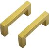 imageRavinte 10 Pack Square Bar Kitchen Cabinet Handles Brushed Nickel Cabinet Pulls Drawer Pulls with 3 Inch Hole Center Kitchen Cabinet HardwareGold
