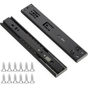 imageRavinte 10 Inch Soft Close Drawer Slides 5 Pairs 10 Pack Black Full Extension Ball Bearing Drawer Glide Side Mount10 Inch
