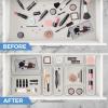 imageRavinte 28 PCS Drawer Organizer Plastic Storage Bins 4  Size Kitchen Drawer Organizer with NonSlip Pads Clear Desk Storage Tray for Makeup Jewelries Kitchen Utensils and Office31