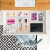 imageRavinte 28 PCS Drawer Organizer Plastic Storage Bins 4  Size Kitchen Drawer Organizer with NonSlip Pads Clear Desk Storage Tray for Makeup Jewelries Kitchen Utensils and Office31