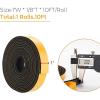 image50 Feet Weather Stripping Door Seal 12quot Wide X 18quot Thick Door Seal Strip High Density Foam Tape Adhesive Strip for Door SoundproofingWindow Insulation 12quot x 18quot x 50FTWhiteBlack