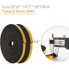 image50 Feet Weather Stripping Door Seal 12quot Wide X 18quot Thick Door Seal Strip High Density Foam Tape Adhesive Strip for Door SoundproofingWindow Insulation 12quot x 18quot x 50FTWhiteBlack